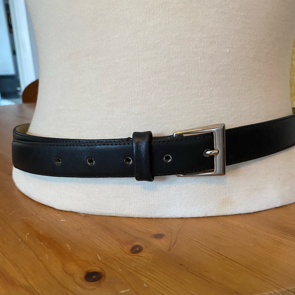 Thin Black Leather Belt.